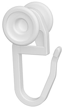 INTERDECO U-Laufrollen und Gardinenrollen, aus Kunststoff, Rollhaken 11 mm, Laufrollen für U-Schienen und U-Storelaufschienen, Typ 1620717, 100 Stück