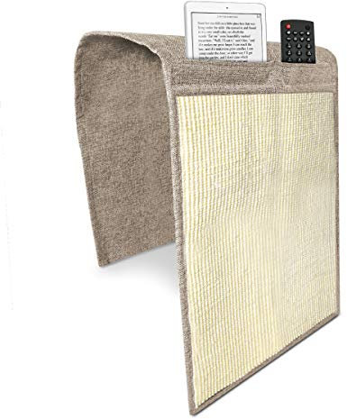 Navaris Rascador para Gatos con Organizador - Protector de sofá con Bolsillos contra arañazos Gato Perro - Afilador de uñas de sisal marrón Claro