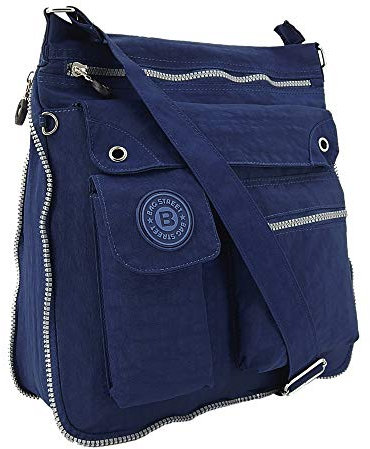 ekavale - leichte Damen-Umhängetasche - Praktische Crossbody-Handtasche - mit vielen fächern - Schultertasche wasserabweisende Damentasche (Marineblau)