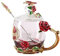 Tasse a Thé Fleurs Rose,Saijer avec Couvercle Tasse à Café avec Cuillère Tsse à thé Coupe Verre Transparent Combinaison Utilisé pour Faire du thé ou du Café et Boire (Rouge)