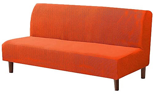 Armloser Sofa Überwürfe/Sofabezüge 2/3/4 Sitzer ohne Armlehnen Stretch Schlafsofa-Bezüge,rutschfeste Spandex Sofabezug Stretchhusse Weich Stoff (Color : M, Size : 190-210CM/74-82'')