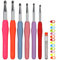 Coopay Großes Häkelnadel Set, Größen 6,0 mm, 6,5 mm, 7,0 mm, 8,0 mm, 9,0 mm, 10 mm Häkelnadeln mit Solide Haken und Weichem Griff für Arthritische Hände, Klobige Ergonomisch Metall Häkelnadelset