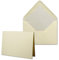 10 Sets - großes Kartenpaket mit 10 Faltkarten & 10 Umschlägen - 10,5 x 14,8 cm - DIN A6/C6 - Creme-Chamois - GERIPPT