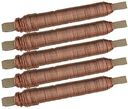 5 Rollen Wickeldraht Blumendraht Bindedraht Bastel a` ca. 100g (5x verkupfert)