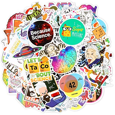 Qpout 100PCS Science Laboratory Stickers No Repeating Physical Chemistry Experiment Sticker Pack Suitable for Teenage Students Teacher Guitar Water Bottle Computer Notebook Desktop Decoration