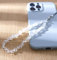 Duories Bunte Natürlicher Kristallstein Kies Handykette,Universal Handy Handschlaufe Handy Charm Handgelenk Handy Lanyard Perlen Kette Telefonkette Handyschmuck Schlüssel Taschen Handy Anhänger,Weiß