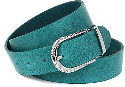 Anthoni Crown Damen Ledergürtel Gürtel, Petrol, 100