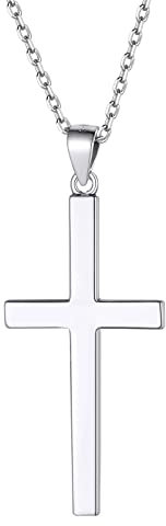 Supcare Kette Herren Kreuz Anhänger für Damen Kreuzkette Herren 925 Silber Halskette Männer Jesus Kreuz Kette Eisernes Kreuz Holy Silberkette mit Kreuz Kruzifix Kette Silber Modeschmuck für Glaube