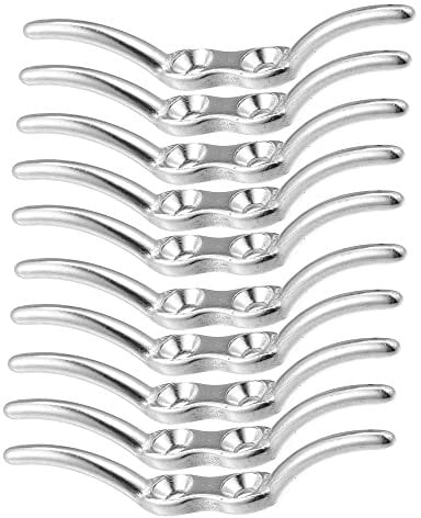 X AUTOHAUX 10Pcs 2-1/2 Inch Stainless Steel Flagpole Cleat Hook Universal