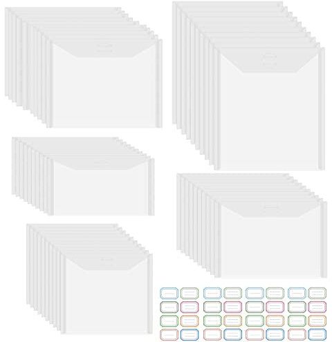 OTCRAFT 50 Stück Stempel- und Stanzformen-Aufbewahrungstaschen, 96 Etiketten-Aufkleber, 5 Größen DIY, Scrapbooking, Papier, Stanzformen, Schablonen, Stempel, Handwerk, Aufbewahrung