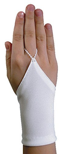 deine-Brautmode Kurze Schlichte Fingerlose Kommunionhandschuhe Handschuhe zur Kommunion KA-1 Weiß