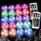 HL Tauchbare LED-Lichter mit Fernbedienung,Flammenlose Kerzen,RGB,Bunte unterwasser,Wasserdichte Lichter,Kleines LED-Akzentlicht für Vase,Aquarien,Whirlpool,Party,Halloween,Hochzeits deko20 Stück