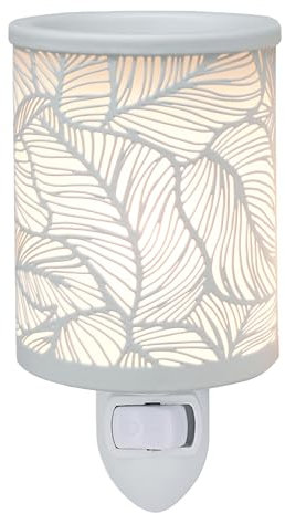 Wall Plug-in Electric Wax Melt Warmer Decorative Metal Fragrance Warmer for Scented Candle, Wax Melts, Tarts and Fragrance Oils, Night Light Decor., Leaves
