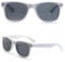 VANANA Classic Retro Sunglasses Vintage Black Square Frame for Men Women Outdoor Fishing Driving Climbing Unisex (Pack of 1 Pair, White Glossy Frame-Grey Lens)