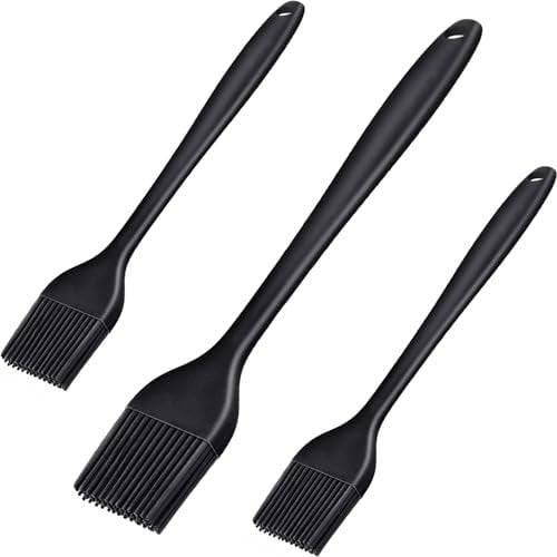 Silicone Pastry Brush, Pack of 3 Pastry Brushes, Kitchen Brush Ideal for Cooking, Baking, Grilling, Kitchen Pastry Brush, Heat-Resistant Silicone Pastry Brush, basting Pastry Brush, BBQ Brush