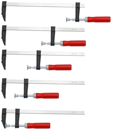 5 Pièces Serre-Joints, Pinces en F, Largeur de Serrage 5cm, pour Travail du Bois, des Métaux, Bricolage et Chantiers de Construction