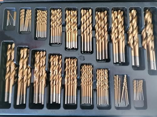 Brocas de Titanio 1 a 10mm. 170 Piezas en Maleta