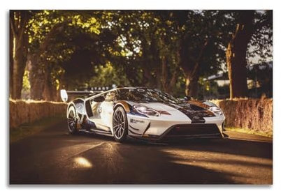 QLLS Rennwagen-Poster für Ford GT MKII, Superauto, dekorative Leinwand, Familienschlafzimmer, Kunstwerk, Bild, Gemälde, 40 x 60 cm