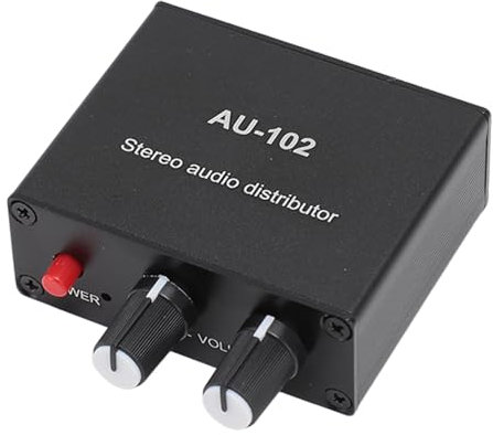Amplificatore Audio a 2 Canali, Mini Preamplificatore Audio Stereo, Ricevitore Amplificatore Stereo HiFi Home Audio, 1 Ingresso 2 Uscite Distributore Audio Stereo da 3,5 Mm