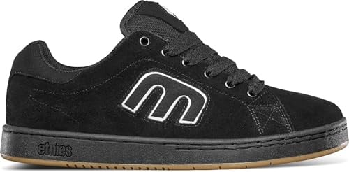 Etnies Callicut - Skate Vulcanisée Profil Bas, Construction Renforcée, Confort Coussiné, Baskets du Quotidien - Black/White - 36