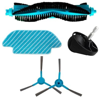TEidea Compatible con Cecotec Conga 4090 5090 6090 Accesorios repuestos aspiradora Kit de Repuesto Cepillo Lateral paño de mopa Rueda Azul