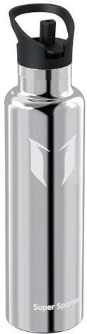 Super Sparrow Water Bottle Stainless Steel - Metal Water Bottle - 1L - Vacuum Insulated Water Bottles - Water Bottle with Straw Lid - Sports Bottle Flask for Gym, Travel, Sports