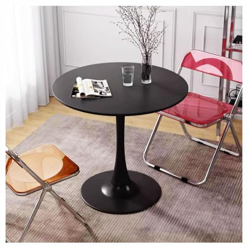 Tulipe Table De Salle à Manger Ronde Petite Piédestal Table Avec Plateau En MDF Et Base En Acier Table De Bistro Table Bistro Table De Cuisine Avec Une Capacité De De Capaci(Size:50X50X73CM,Color:C)