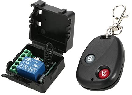 HUIOP Smart Home 433Mhz DC 12V 1CH Télécommande sans Fil Relais Récepteur Émetteur Télécommande Universelle Module de Commutation et émetteur RF Télécommandes 1527,Interrupteur d'