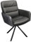 Riess Ambiente Drehbarer Stuhl Big George grau Echtleder Microfaser mit Armlehne Schwarze Metallbeine