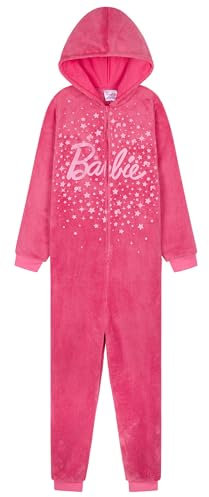 Barbie Pigiama Intero Bambina e Adolescente con Cappuccio - Regalo Ragazza (Rosa, 7-8 Anni)