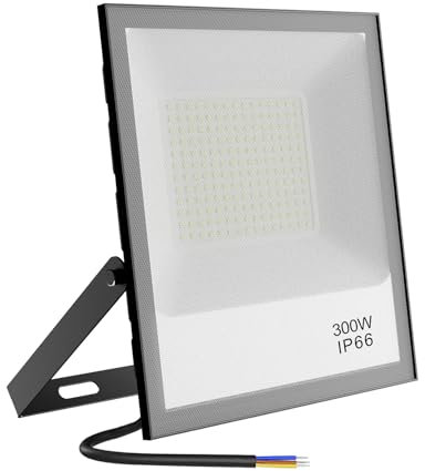 Foco Led Exterior 300W,Fosingut IP66 Impermeable Focos LED Interior,Blanco Frío Proyector LED Exterior,30000LM Antireflejante Luz de Seguridad Floodlight para Jardín,Garaje,Patios,Parque,Terraza-2pcs