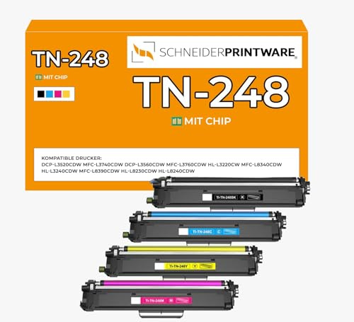 schneiderprintware TN-248 CMYK Kompatibel für Brother MFC-L3760CDW DCP-L3560CDW für Brother TN-248 DCP-L3520CDWE DCP-L3520CDW MFC-L8390CDW MFC-L3740CDWE MFC-L3740CDW