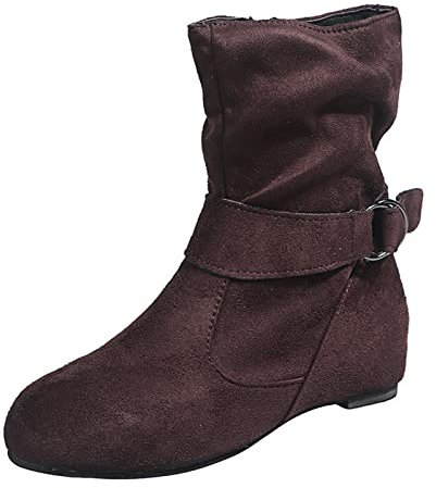 Generico Stivali con Ghetta Donna Stivali Brillantini Donna Scarpe alla Stivali con Tacchi Alti e Traspiranti con Cerniera retrò Stivali da Donna robusti Stivali Donna 37 Stivali Estivi (Coffee, 40)