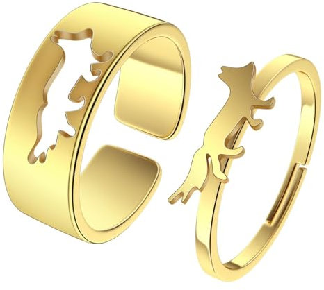 SiVaji Ring Ringe Damen Bijouterie Herren Fuchs Ring Muster Männer Frauen Paar Retro Party Geometrisch Einfach Punk Hochzeit Gold
