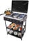 Donened - Plaque de cuisson à gaz à 5 feux avec support antidérapant, chariot de barbecue avec couvercle, réchaud à gaz autoportant, cuisinière à gaz, pour le camping, les voyages (noir)
