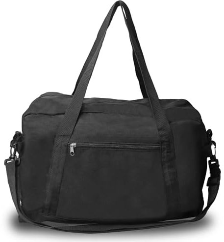 Fayaahoo Kleine Sporttasche, 40x20x25cm Reisetasche für Ryanair Handgepäck Tasche, Wasserdicht Gym Tasche mit Verstellbarem Gurt, 20L Sporttasche Kleine für Herren Damen Gym Fitness Schwimmen, Schwarz