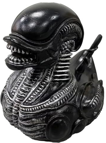 Dekorative Ente aus Kunstharz, Alien-Ente, einzigartige gotische Geschenke und Sammlerstücke, dunkle Harzente für Schreibtisch, Zuhause, Büro, Halloween-Dekoration (Dunkelschwarz)