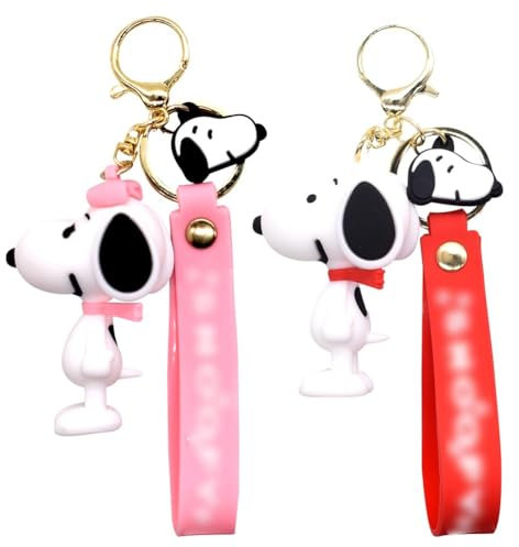 IOSCDH 2Pcs S-nopy Schlüsselanhänger, Niedlich S-nopy Keychain, Schlüsselkette in Der Animationsserie, Kinder Erwachsene Schlüsselanhänger Anhänger