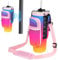 Magnetic Water Bottle Carrier Bag Compatible with Stanley/Meoky 40 oz Tumbler with Handle,Water Bottle Holder Pouch with Adjustable Shoulder Strap & Phone Pocket Fits for Stanley Cup Accessories