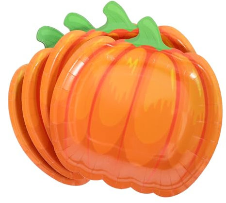 Cabilock 20 Pezzi Forma per Halloween per Feste e Decorazioni Piatti Usa e Getta Colorati per Rinfreschi e Picnic