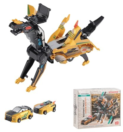 Dinosaurier Transformierendes - 2 Stück Roboter Spielzeug, Cars Spielzeug, Magnetische Spielzeug Autos, Auto Spielzeuge und Spiele Toys Bots Roboter für Jungen und Mädchen, Geschenkidee für Kinder
