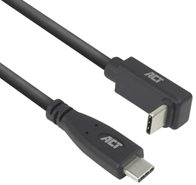 ACT USB C Winkel Kabel 2m, PD 60W, recht nach oben/unten - AC7472 | 4x USB 2.0 - 480Mbps