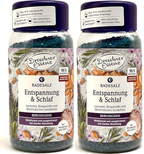2er Pack Dresdner Essenz Badesalz Entspannung & Schlaf, 2x 600g