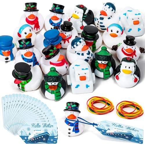 PANTIDE Gummi-Enten für den Winter, Großpackung – 20 Stück, Winter-Gummienten für Kreuzfahrtschiffe, Neuheit, Türkei, schwimmende Enten für Partydekoration, Geschenkaustausch, Babyparty-Zubehör
