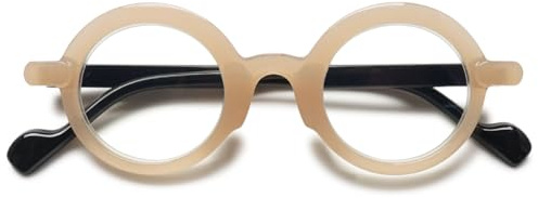 KOOSUFA Mode Anti Blaulicht Lesebrille Rund Klein Damen Herren Retro Bunt Lesehilfen Sehhilfe Anti Müdigkeit Brille 1.0 1.5 2.0 2.5 3.0 3.5 4.0