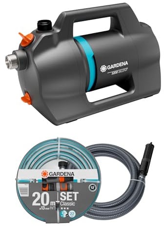 Gardena Gartenpumpe 5200 Silent Set Pumpen: 26% mehr Wasserdurchfluss bei gleichem Energieverbrauch im Vergleich zum Vorgänger-Modell*, Leise im Betrieb (09085-20)