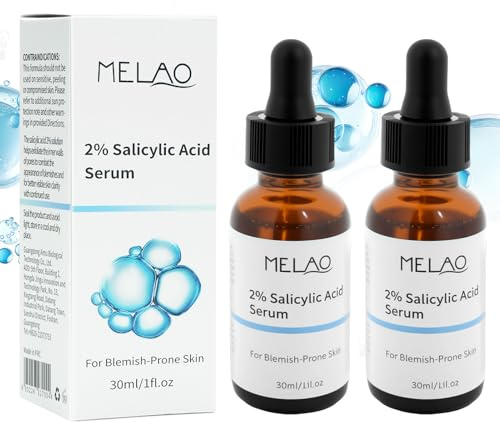 Salicylsäureserum 2% Konzentrat - 2 Stück Salicylsäure 2 % Serum | Peeling -Lösung für Gesicht -Heilung der Akne -Spot -Behandlung für heftige Haut - Salicylsäure 2% Lösung Exfoliiert
