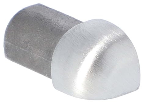 Außenecke für Fliesenschiene, Fliesenprofil, Rundkantenprofil, Edelstahl (V2A) gebürstet, 10 mm Höhe