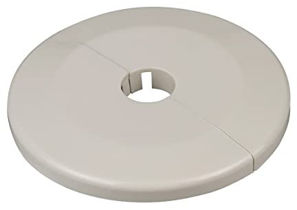 FUX Pack of 2 Single Heating Pipe Rosette, Large Outer Diameter 65 mm, Inner Diameter 10 mm - 43 mm, Heating, Pipe Cover, Cover Rosettes, Trim, Radiator (12 mm, Cream White RAL 9001)