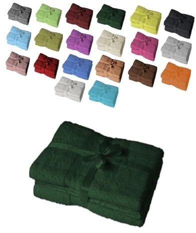 EXKLUSIV HEIMTEXTIL Duschtuch 2er Set 70 x 140 cm Dunkelgrün